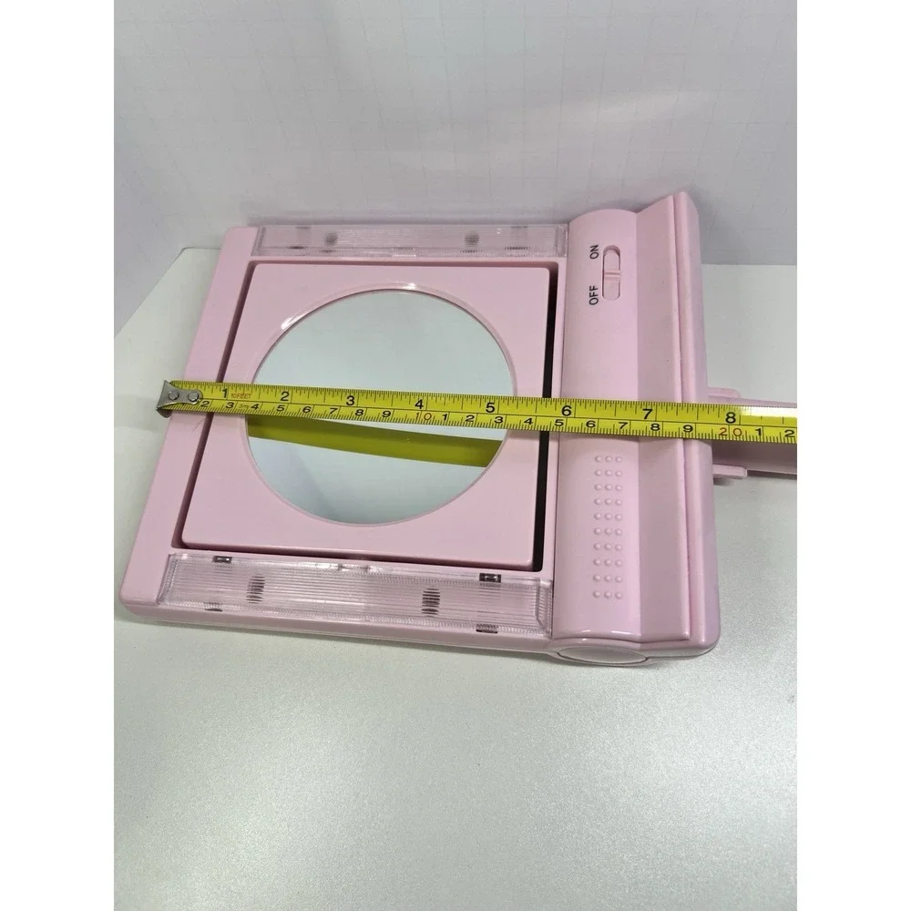 Lighted Vanity Mirror Pink Makeup‎ Mirror Folding Travel Light Up Y2K Handheld